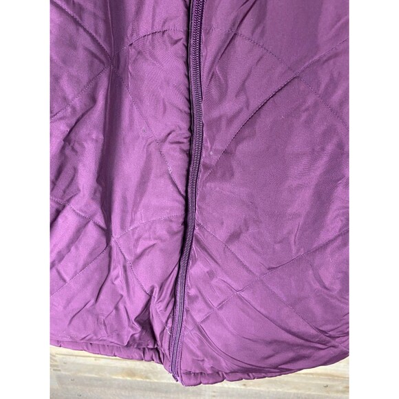 Women's 54in Bust Purple Reversible Puffer Mid Length Jacket Quilted Lined Coat - Picture 9 of 11